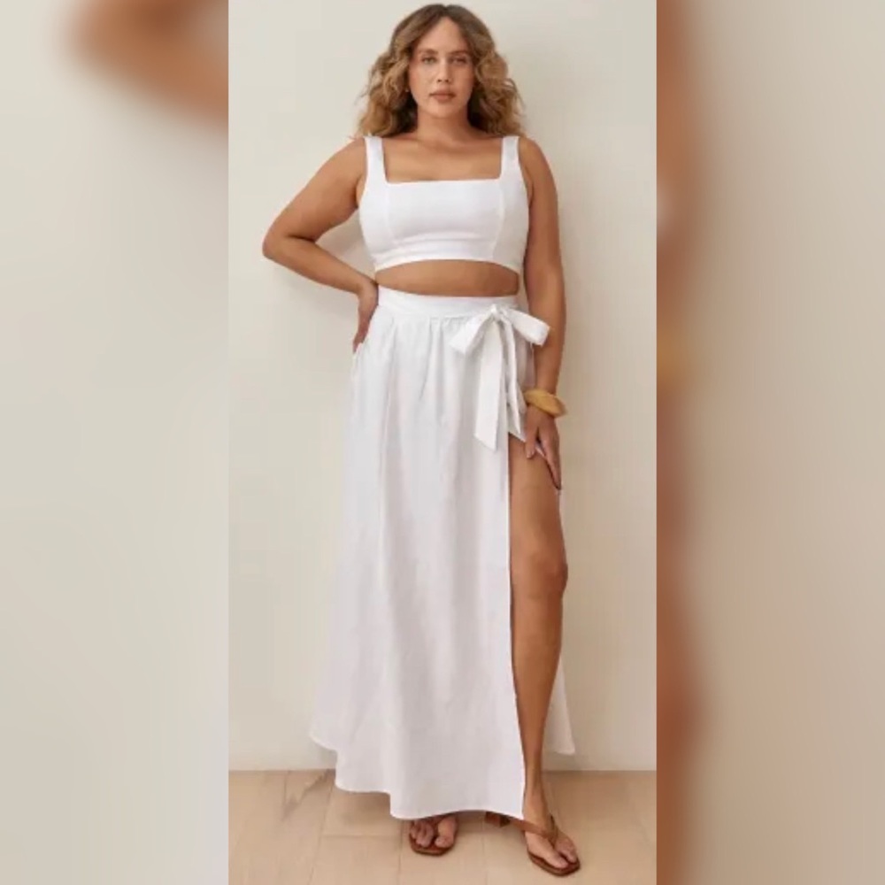 White Palm Linen Two Piece